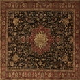 thumbnail image 1 of Ahgly Company Indoor Square Medallion Brown Traditional Area Rugs, 7' Square, 1 of 4