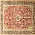 thumbnail image 1 of Ahgly Company Indoor Square Medallion Brown Traditional Area Rugs, 8' Square, 1 of 4