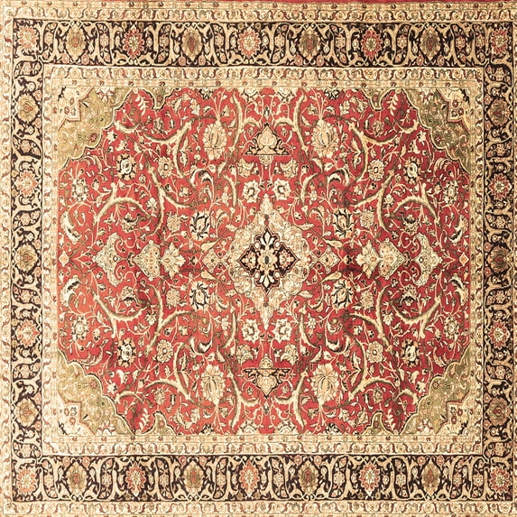 Ahgly Company Indoor Square Medallion Brown Traditional Area Rugs, 8' Square
