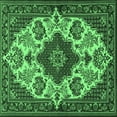 thumbnail image 1 of Ahgly Company Indoor Square Medallion Emerald Green Traditional Area Rugs, 4' Square, 1 of 4
