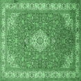 thumbnail image 1 of Ahgly Company Indoor Square Medallion Emerald Green Traditional Area Rugs, 5' Square, 1 of 4
