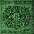 thumbnail image 1 of Ahgly Company Indoor Square Medallion Emerald Green Traditional Area Rugs, 7' Square, 1 of 4