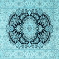 thumbnail image 1 of Ahgly Company Indoor Square Medallion Light Blue Traditional Area Rugs, 8' Square, 1 of 4