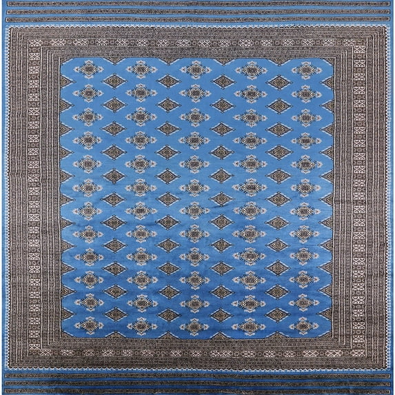 Ahgly Company Indoor Square Mid-Century Modern CornflowerBlue Area Rugs, 5' Square