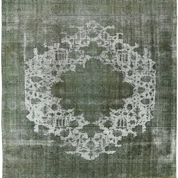 Ahgly Company Indoor Square Mid-Century Modern DarkSeaGreen Area Rugs, 3' Square