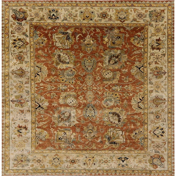 Ahgly Company Indoor Square Mid-Century Modern Mahogany Brown Area Rugs, 6' Square