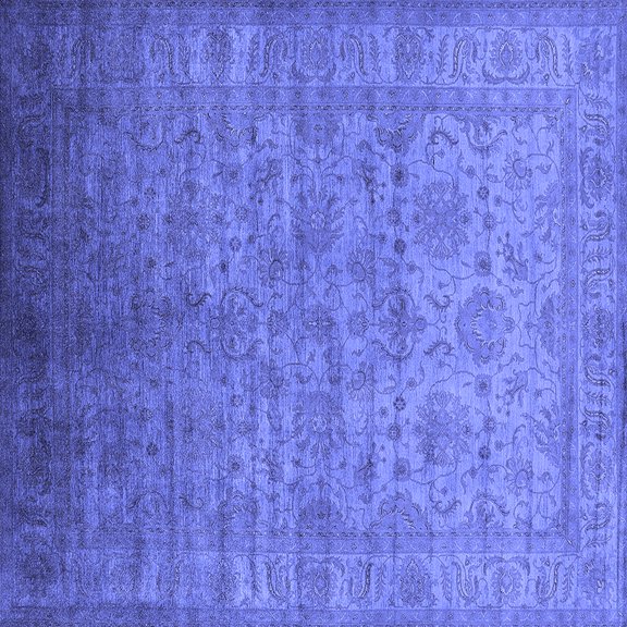 Ahgly Company Indoor Square Oriental Blue Industrial Area Rugs, 3' Square