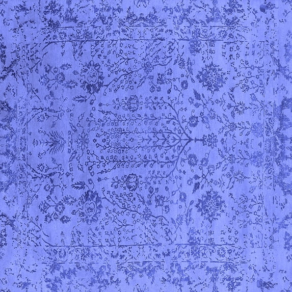 Ahgly Company Indoor Square Oriental Blue Industrial Area Rugs, 3' Square