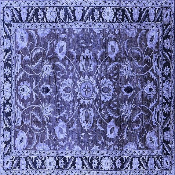 Ahgly Company Indoor Square Oriental Blue Industrial Area Rugs, 6' Square