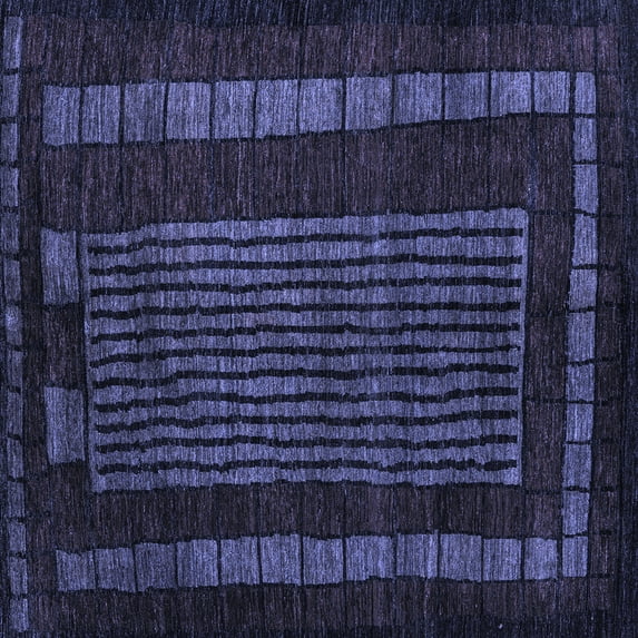 Ahgly Company Indoor Square Oriental Blue Modern Area Rugs, 6' Square
