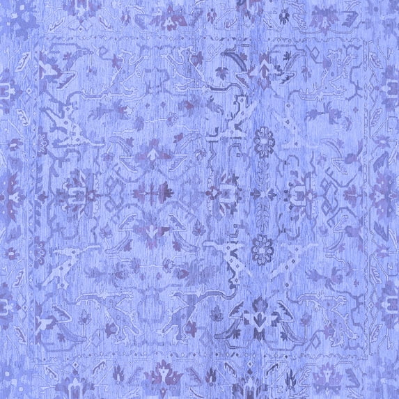 Ahgly Company Indoor Square Oriental Blue Traditional Area Rugs, 4' Square