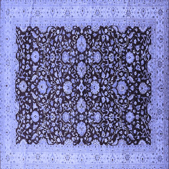 Ahgly Company Indoor Square Oriental Blue Traditional Area Rugs, 8' Square