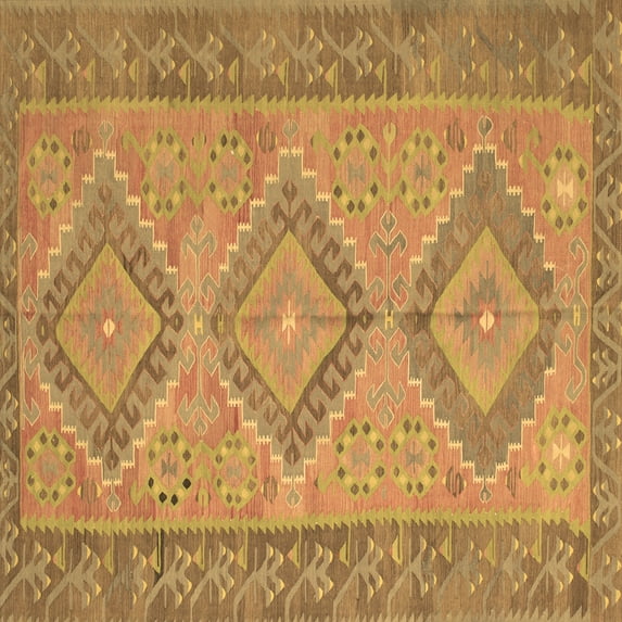Ahgly Company Indoor Square Oriental Brown Traditional Area Rugs, 3' Square