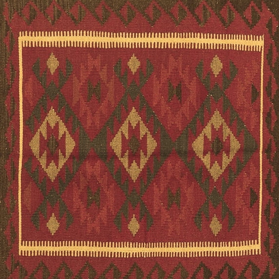 Ahgly Company Indoor Square Oriental Brown Traditional Area Rugs, 6' Square