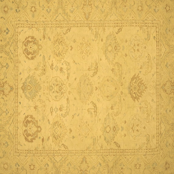 Ahgly Company Indoor Square Oriental Brown Traditional Area Rugs, 7' Square