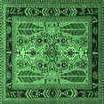 thumbnail image 1 of Ahgly Company Indoor Square Oriental Emerald Green Industrial Area Rugs, 8' Square, 1 of 4