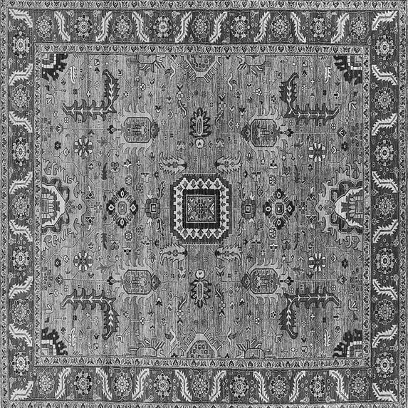Ahgly Company Indoor Square Oriental Gray Industrial Area Rugs, 6' Square