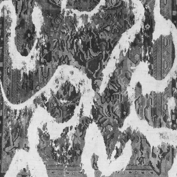 Ahgly Company Indoor Square Oriental Gray Modern Area Rugs, 6' Square