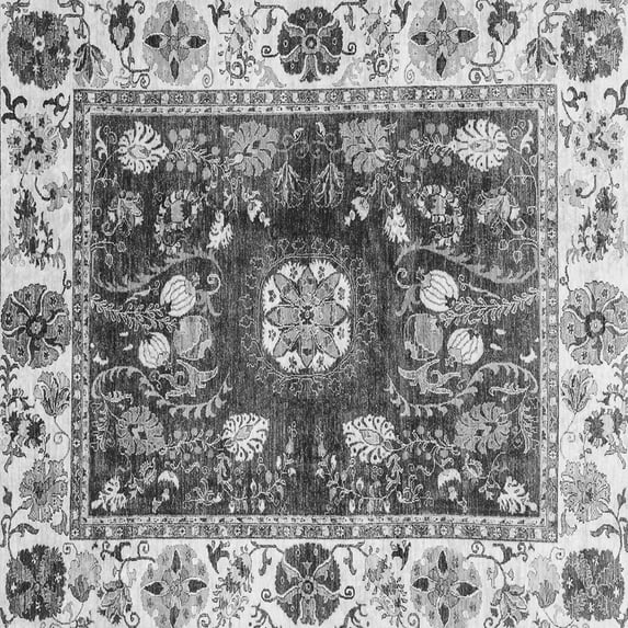 Ahgly Company Indoor Square Oriental Gray Traditional Area Rugs, 6' Square