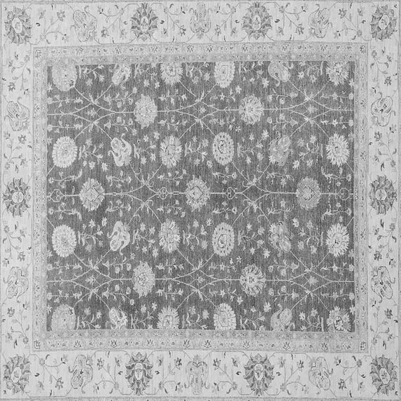 Ahgly Company Indoor Square Oriental Gray Traditional Area Rugs, 6' Square