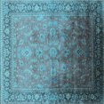 thumbnail image 1 of Ahgly Company Indoor Square Oriental Light Blue Industrial Area Rugs, 3' Square, 1 of 4