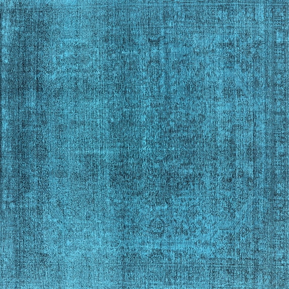 Ahgly Company Indoor Square Oriental Light Blue Industrial Area Rugs, 3' Square