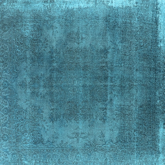 Ahgly Company Indoor Square Oriental Light Blue Industrial Area Rugs, 5' Square