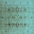 thumbnail image 1 of Ahgly Company Indoor Square Oriental Light Blue Industrial Area Rugs, 7' Square, 1 of 4
