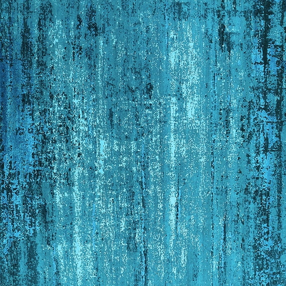 Ahgly Company Indoor Square Oriental Light Blue Industrial Area Rugs, 7' Square