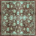thumbnail image 1 of Ahgly Company Indoor Square Oriental Light Blue Traditional Area Rugs, 6' Square, 1 of 4