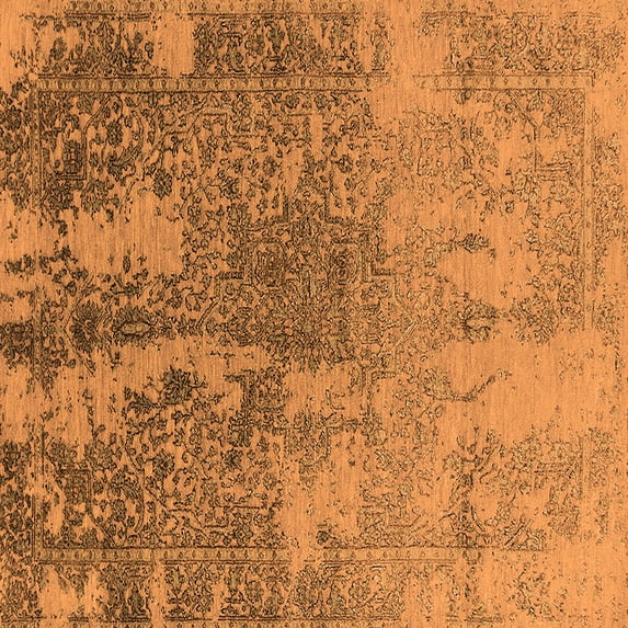 Ahgly Company Indoor Square Oriental Orange Industrial Area Rugs, 6' Square