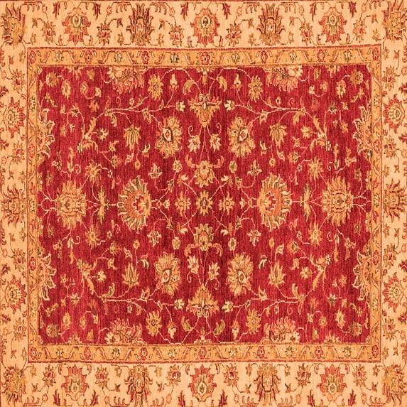 Ahgly Company Indoor Square Oriental Orange Traditional Area Rugs, 3' Square