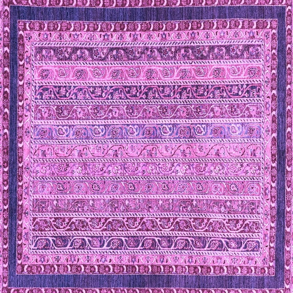 Ahgly Company Indoor Square Oriental Purple Modern Area Rugs, 5' Square