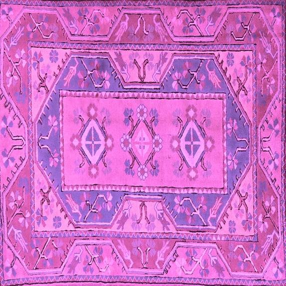 Ahgly Company Indoor Square Oriental Purple Traditional Area Rugs, 5' Square
