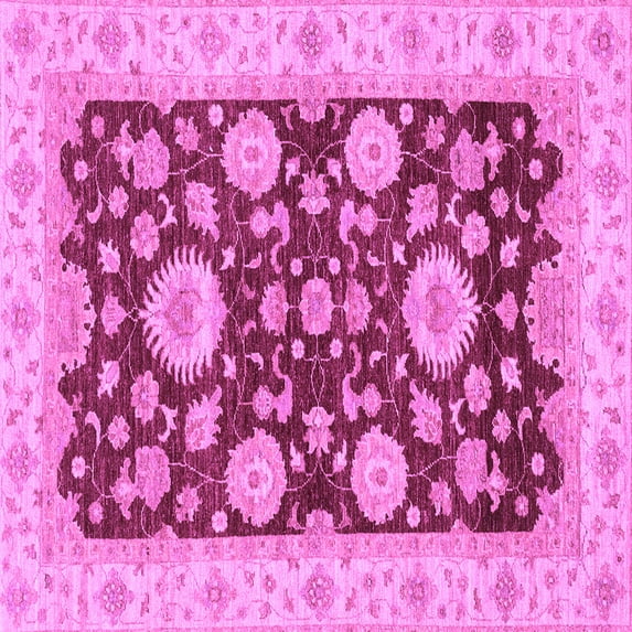 Ahgly Company Indoor Square Oriental Purple Traditional Area Rugs, 8' Square