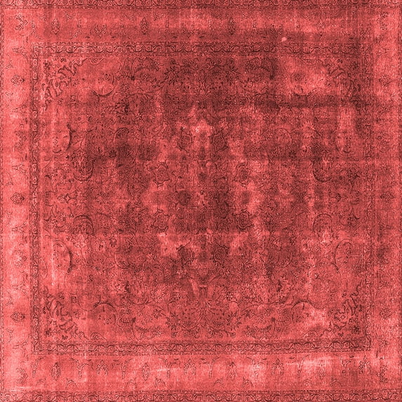 Ahgly Company Indoor Square Oriental Red Industrial Area Rugs, 5' Square