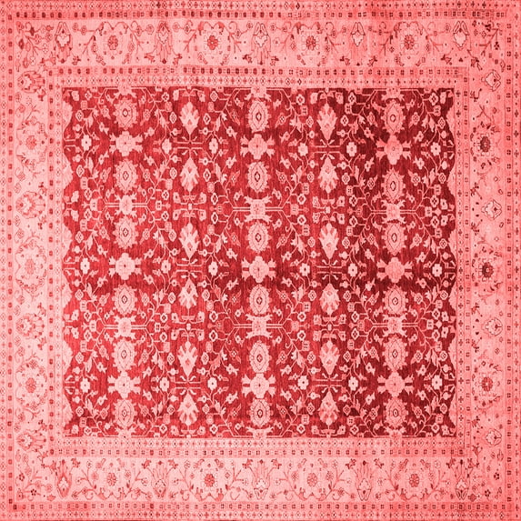 Ahgly Company Indoor Square Oriental Red Traditional Area Rugs, 5' Square