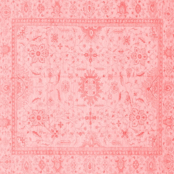 Ahgly Company Indoor Square Oriental Red Traditional Area Rugs, 8' Square