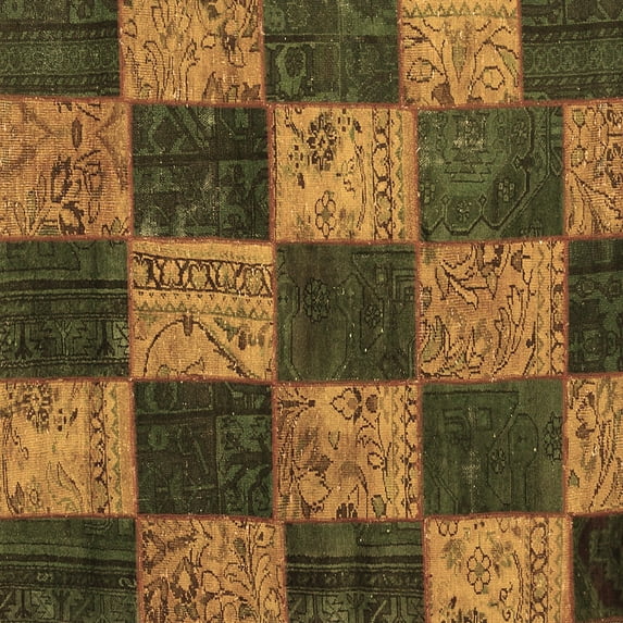 Ahgly Company Indoor Square Patchwork Brown Transitional Area Rugs, 6' Square