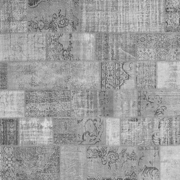 Ahgly Company Indoor Square Patchwork Gray Transitional Area Rugs, 7' Square