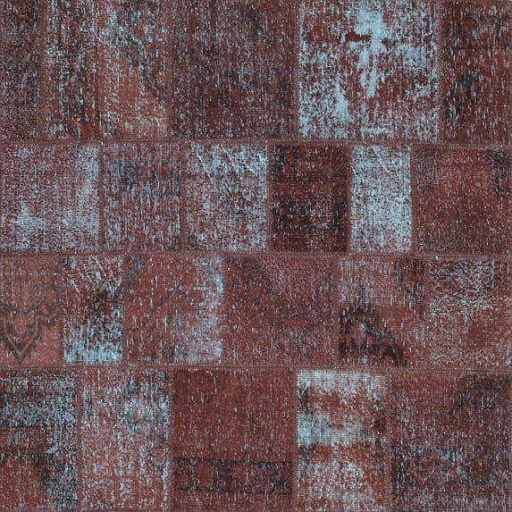 Ahgly Company Indoor Square Patchwork Light Blue Transitional Area Rugs, 3' Square