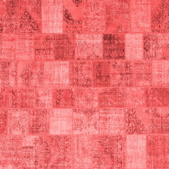 Ahgly Company Indoor Square Patchwork Red Transitional Area Rugs, 8' Square