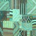 thumbnail image 1 of Ahgly Company Indoor Square Patchwork Turquoise Blue Transitional Area Rugs, 4' Square, 1 of 4