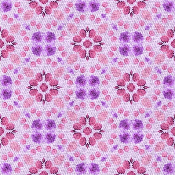 Ahgly Company Indoor Square Patterned Blossom Pink Area Rugs, 5' Square
