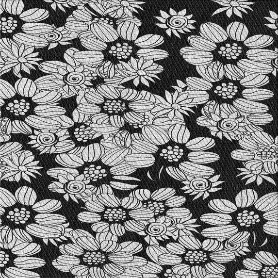 Ahgly Company Indoor Square Patterned Charcoal Black Area Rugs, 4' Square