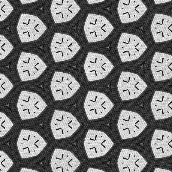 Ahgly Company Indoor Square Patterned Charcoal Black Area Rugs, 7' Square