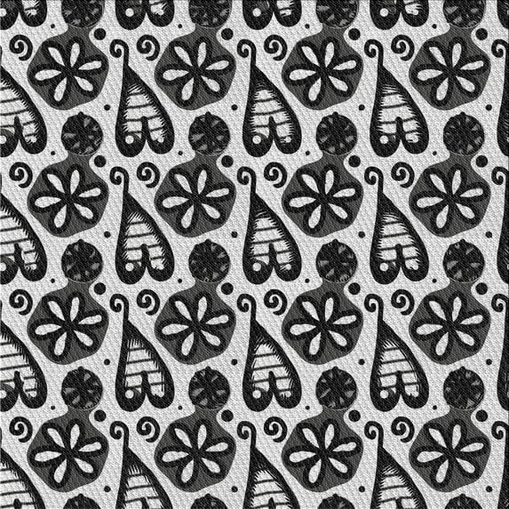 Ahgly Company Indoor Square Patterned Charcoal Black Novelty Area Rugs, 7' Square