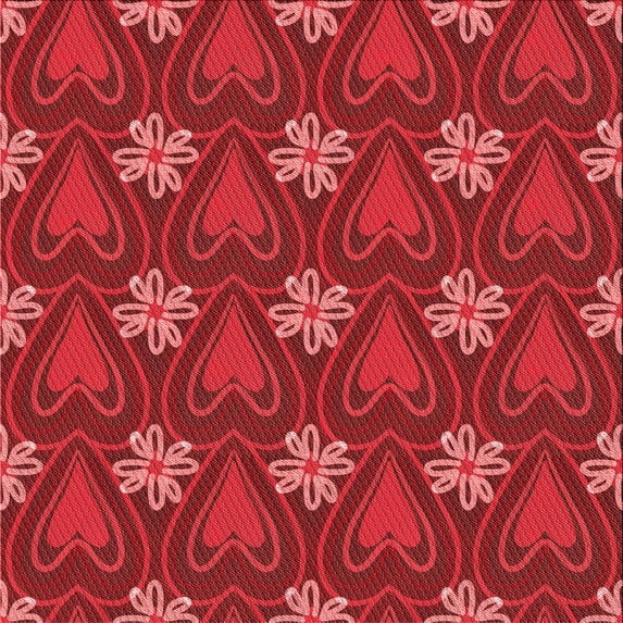Ahgly Company Indoor Square Patterned Love Red Area Rugs, 4' Square