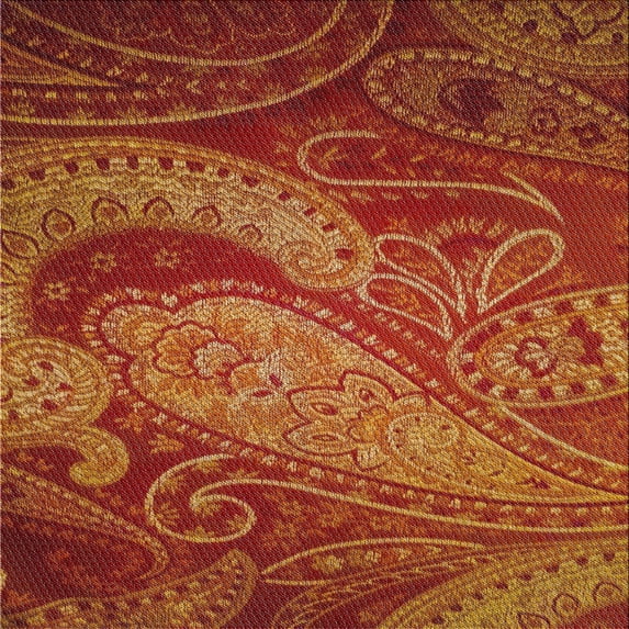 Ahgly Company Indoor Square Patterned Papaya Orange Area Rugs, 8' Square