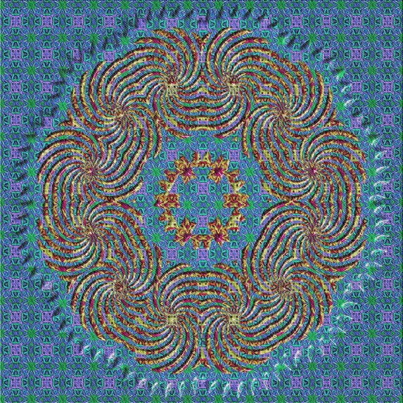 Ahgly Company Indoor Square Patterned Purple Haze Purple Area Rugs, 7' Square